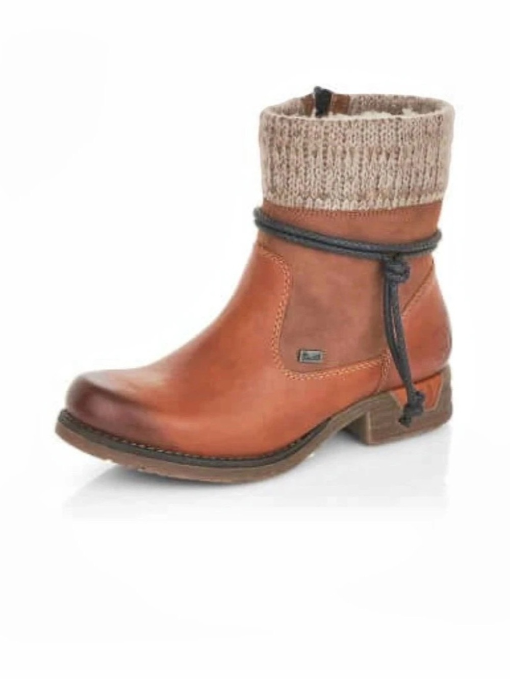Rieker Women's Leather Suede Ankle Boots sz (38) 7.5 -8 - Cognac